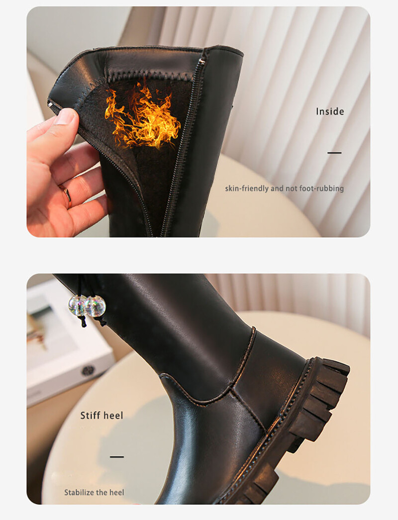 Zimske duge čizme za djevojke Korejski stil Vjenčane cipele s bisernom mašnom Plišane čizme za snijeg od umjetnog krzna za tinejdžerice