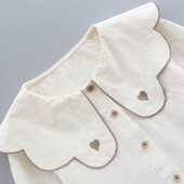 Κοριτσίστικο πουκάμισο Λευκό Άνοιξη και Φθινόπωρο Νέο γιακά Κοριτσίστικη κούκλα Βαμβακερή μπλούζα Παιδική Μακρυμάνικη Πουκάμισο Βρεφικά ρούχα για κορίτσια