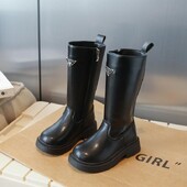 Φθινοπωρινές χειμερινές παιδικές μπότες καθημερινά Βρεφικά κορίτσια Μαύρα μποτάκια χιονιού Παιδικά δερμάτινα μόδας μπότες μοτοσυκλέτας κορίτσια αθλητικά παπούτσια Αθλητικά παπούτσια