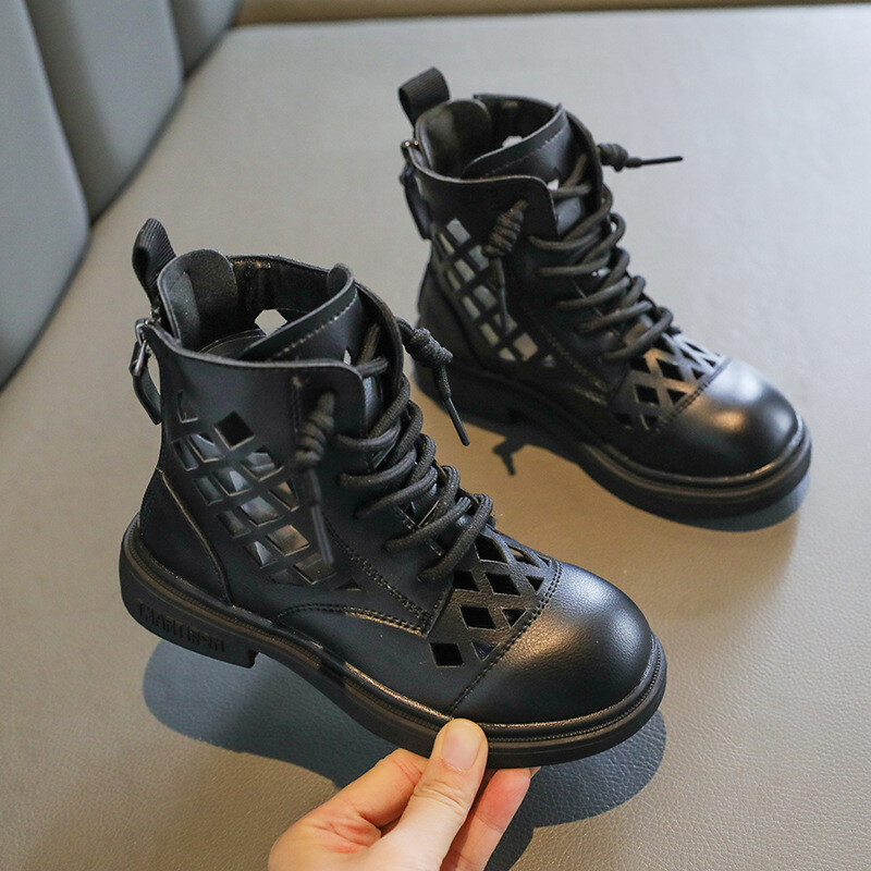 Tüdrukute kingad 2022. aasta kevad Uued laste lühikesed saapad kevad- ja sügissaapad Suvised õhukesed õõnsad saapad lastele tüdrukutele