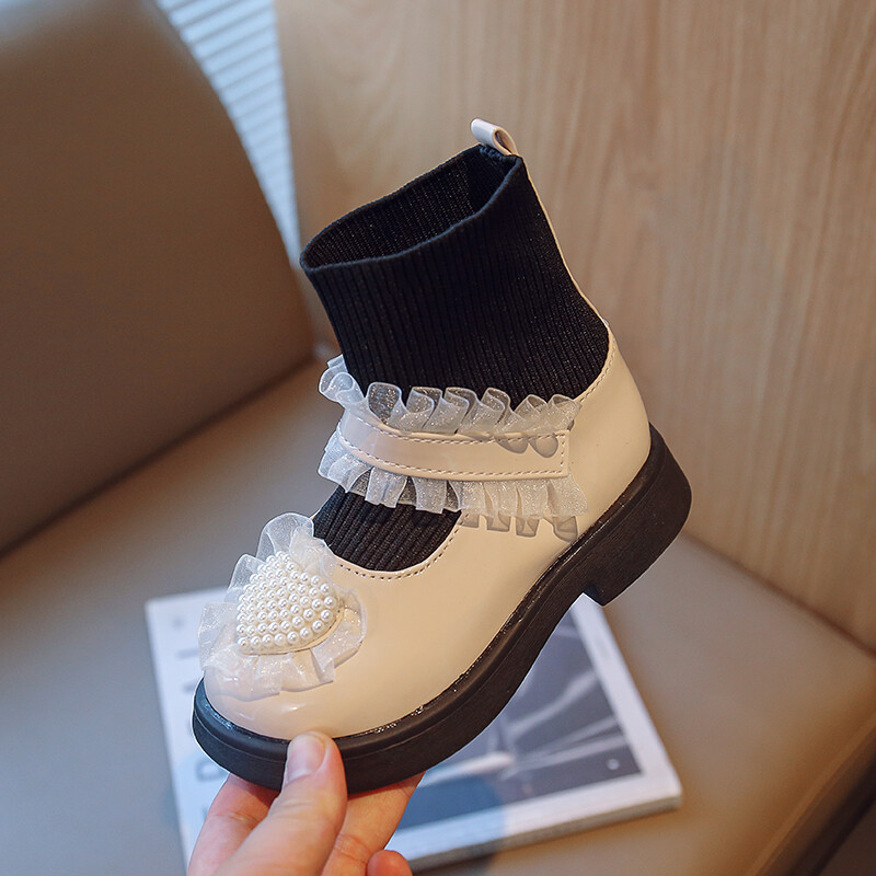 Jesenske dječje čizme za djevojčice Gležnjače od PU kože za djevojčice Proljetne cipele s leptir čvorovima za malu djecu 7 godina Veličina 24-34