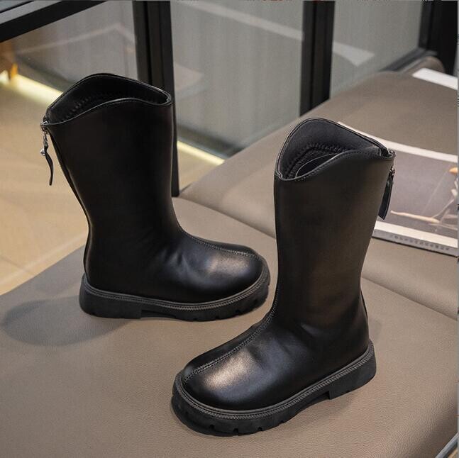 Zimske dječje modne čizme Nove jesenske čizme za djevojčice Duge čizme za snijeg Zip Ležerne dječje školske cipele Kožne dječačke tople čizme Tenisice