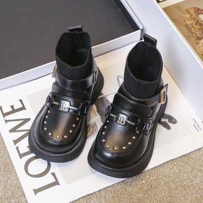 Zimske dječje čizme za 2024. Sportske cipele Jednobojne modne dječje čizme za gležnjače Neklizajuće tople čizme za dječake i djevojčice Kožne čizme, dječje tenisice