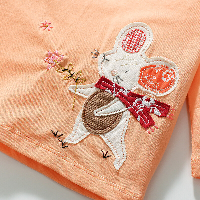 Little maven Lasteriided 2024 Sügis, Kevad Beebi Tüdrukud Lasteriided Aplikatsioonid Multikad Hiire T-särgid Puuvillased Armsad Topid T-särgid