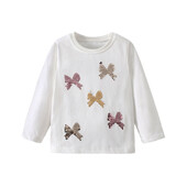 Hüppemeetrid 2-7T Loomad Pikkade varrukatega Tüdrukute T-särgid Pärlid Lapsed Sügis Kevad Lapsed Poisid Riided Mood Väikelaste Särgid Topid