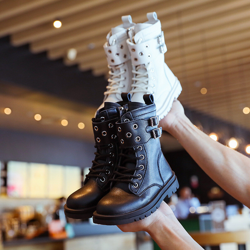 2021. Dječja moda Cipele za djevojčice Dječje tenisice Jesenske čizme Djevojačke čizme srednje cijevi Bijelo Crne 3 4 5 6 7 8 9 10 11 12 godina