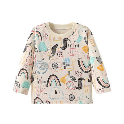 Jumping Meters 2-7T Majice dugih rukava za djevojčice s vezom, dječja jesen, proljeće, dječja odjeća za dječake, modne majice za malu djecu