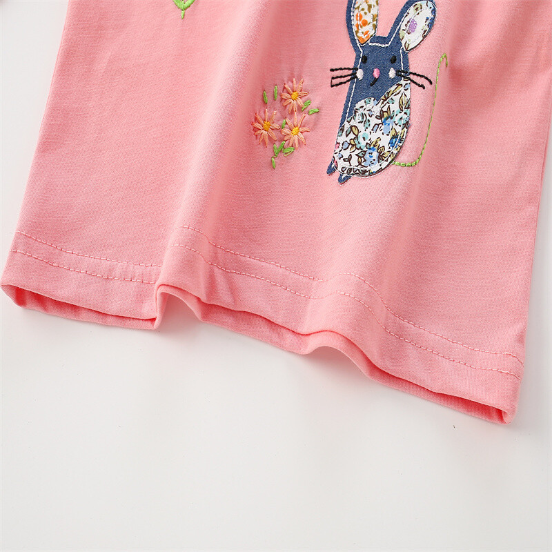 Jumping Meters 2-7T Majice dugih rukava za djevojčice s vezom, dječja jesen, proljeće, dječja odjeća za dječake, modne majice za malu djecu