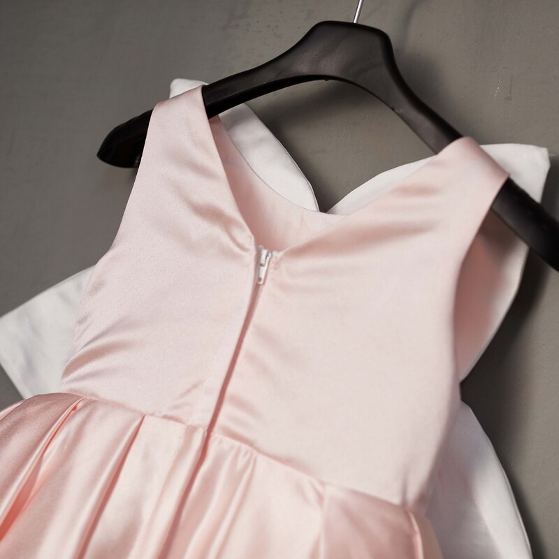 Лято 2024 г. Нови момичета без ръкави с големи цветя, диаманти, розово сладко сватбена рокля за рожден ден Roupa Infantil Menina Custume 12M-7T