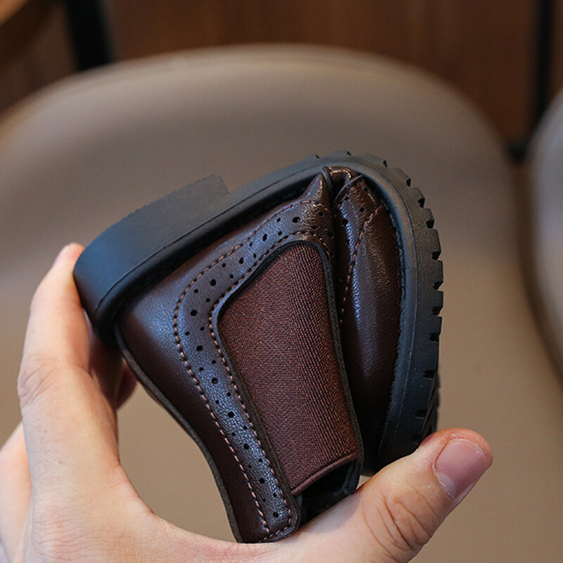 Sügis uued lapsed Nahast saapad poisid Ilusad Briti stiilis lühikesed saapad Tüdrukutele Mood Printsessisaapad Pehmest nahast jalanõud