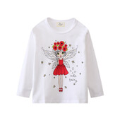 Jumping Meters 2-7T Majice dugih rukava za djevojčice Životinje Vez Jesen Proljeće Dječja odjeća Modne majice za malu djecu Majice