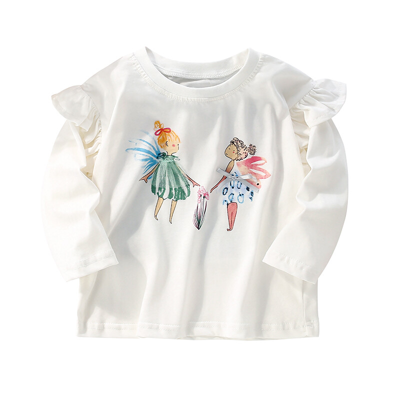 Little maven Western Style Lasteriided Tüdrukud Kevad-Sügis Ilusad Topid Multifilm Haldjasprint Tüdruk Printsessi T-särgid Puuvill