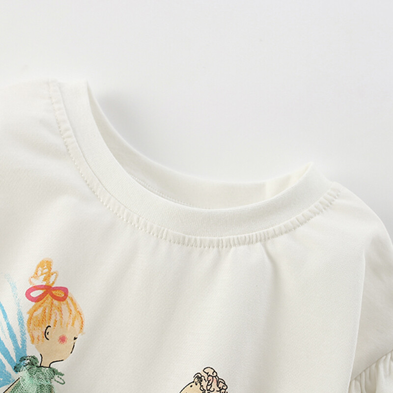 Little maven Western Style Lasteriided Tüdrukud Kevad-Sügis Ilusad Topid Multifilm Haldjasprint Tüdruk Printsessi T-särgid Puuvill