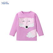 Little maven Europa i Amerika Jesenska dječja odjeća Životinje Fox Applique Djevojka Majice dugih rukava Dječja odjeća Pamučne majice