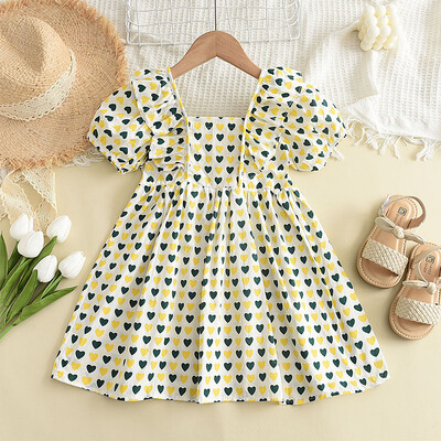 Bear Leader Tüdrukutele Lilletikandiga kleit Suvine Retro Lendav Varrukas Printsess Kleidid Lastele Vabaajarõivad Mood 2-6 aastat