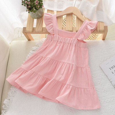 Bear Leader Tüdrukutele Lilletikandiga kleit Suvine Retro Lendav Varrukas Printsess Kleidid Lastele Vabaajarõivad Mood 2-6 aastat