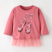 Brändi kvaliteet 100% kammitud puuvillane T-särk 2024 Pikkade varrukatega Lapsed Beebid Lapsed Tüdrukud Vabaaja Pluus Tee Aluspesu Beebitüdrukute Riided