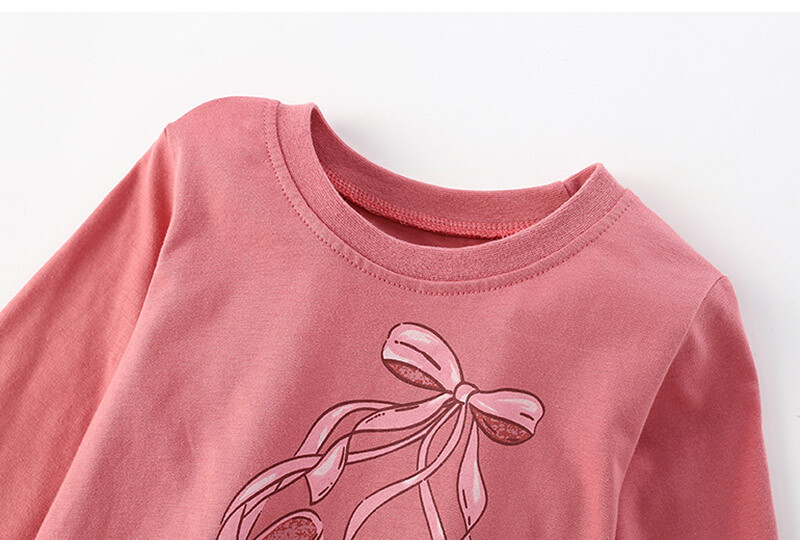 Brändi kvaliteet 100% kammitud puuvillane T-särk 2024 Pikkade varrukatega Lapsed Beebid Lapsed Tüdrukud Vabaaja Pluus Tee Aluspesu Beebitüdrukute Riided