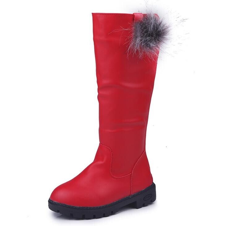 Modne duge čizme za djevojčice Jesen/zima Nova sportska obuća Dječje čizme za snijeg Modne čizme s patentnim zatvaračem Princeza Dječje krznene kožne čizme