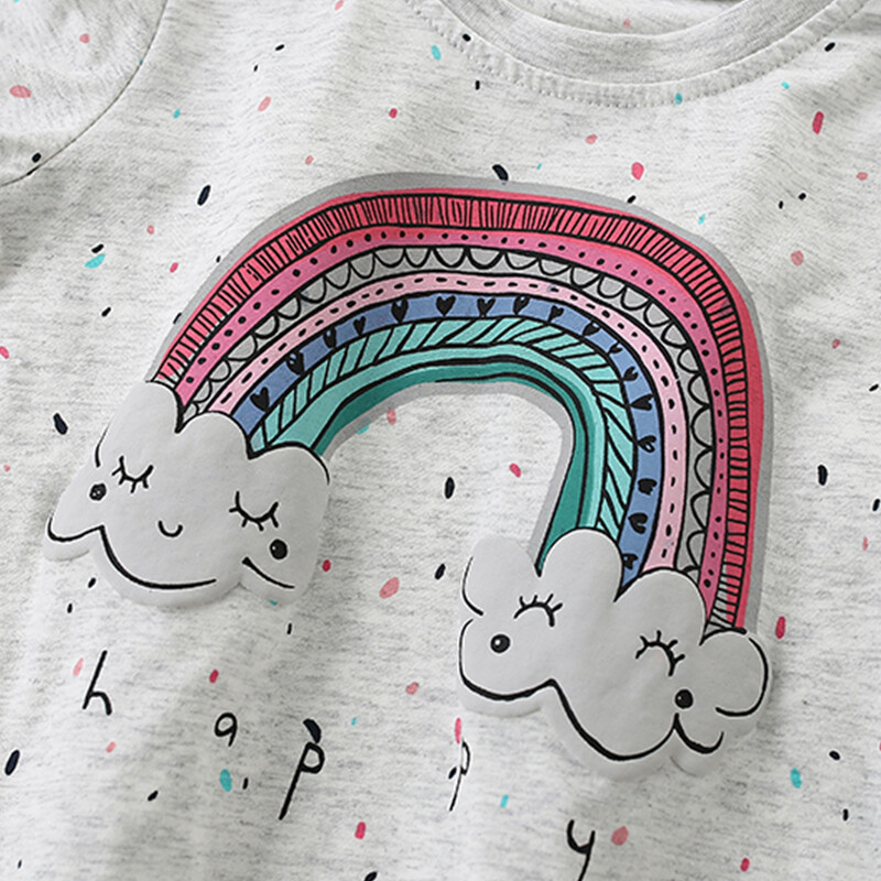 Little maven Άνοιξη φθινόπωρο Παιδικά ρούχα Casual Κορίτσια μπλούζες Cartoon Rainbow print Μακρυμάνικα Βρεφικά κορίτσια Πριγκίπισσα T-shirts βαμβακερά