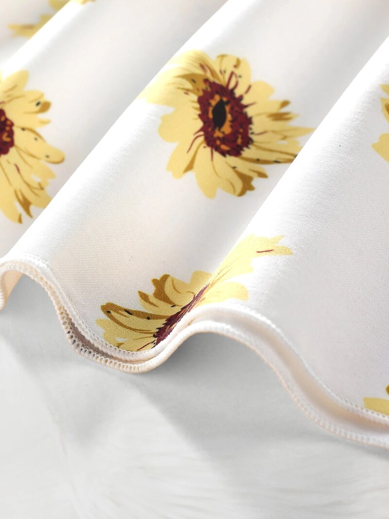 Ljetna haljina za djevojčice Suknja s naborima i rukavima na tregere, cvjetna modna odjeća za djecu 7-14 Y