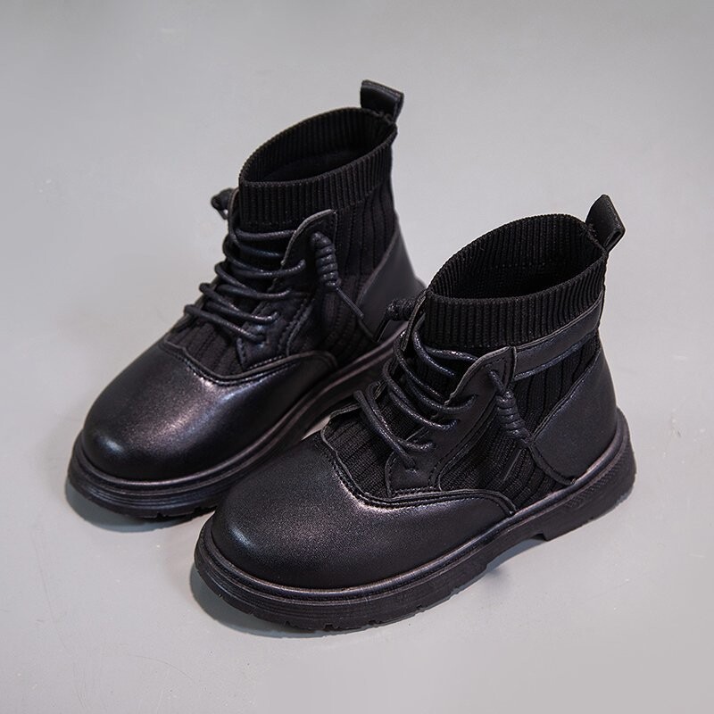 Sügisesed laste mustad sokid Kingad Girlish Talv 2020 Printsessile Lastejalatsid Tüdrukutele Saapad Nahkkool 3 4 5 6 9 12 aastat