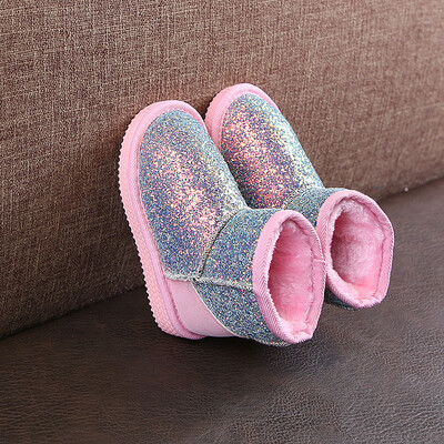 Dječje kožne čizme za djevojčice, dječje tople plišane čizme za snijeg, modne šljokice, cipele za djevojčice 3 4 5 6 7 8 9 10 11 12 godina