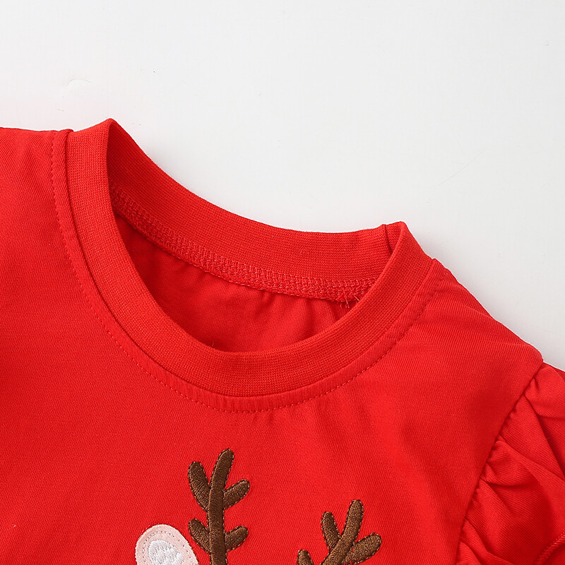 Little maven Sügis Lasteriided Multifilm Hirved Tikand Pikad varrukad Beebi tüdrukud T-särgid Puuvillased topid Jõululaste riided