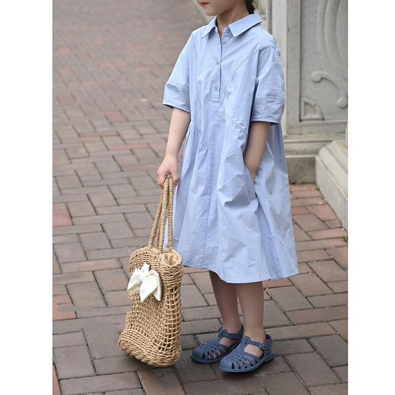 Korejska dječja odjeća haljina za djevojčice 2024 ljeto nova dječja suknja modna dječja suknja košulja