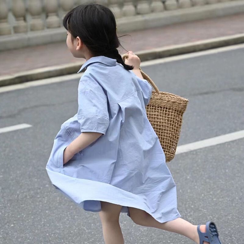 Korejska dječja odjeća haljina za djevojčice 2024 ljeto nova dječja suknja modna dječja suknja košulja
