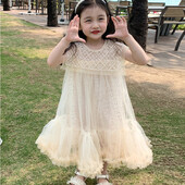 2023 г. Пролет и лято Нова детска марлена рокля без ръкави Модни дрехи за рожден ден на принцеса Рокли за момичета