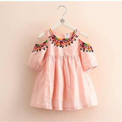 2024 Uus 3 4 5 6 7 8 9 10 aastat Lastele Puuvillast printimisega mähis Printsess Olkadeta õlgadeta suvekleit lastele Beebitüdrukutele