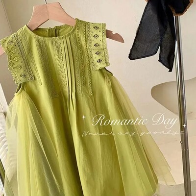 рокли за момичета лятна масивна памучна рокля без ръкави за момичета 2-10 години детски дрехи ежедневна рокля момиче