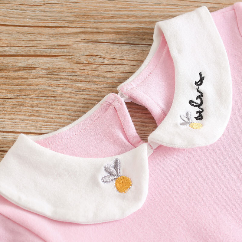 Tüdrukute nukukaelusega pikkade varrukatega T-särk, hulgimüük puhtast puuvillast, imiku alumine ülaosa laste kevad- ja sügisrõivad