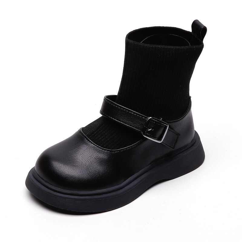 Dječje jesenske crne cipele za djevojčice Školske gležnjače Čarape Dječje sportske čizme 2022 Modne tenisice 3 4 5 6 7 8 9 10 11 12