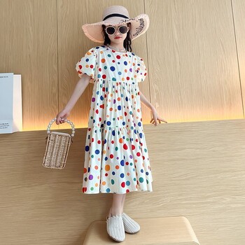 Big Girls Chiffon Summer Dress 2024 Teenagers Dress Floral Girls Dresses Παιδικά κοριτσίστικα ρούχα Μέγεθος για 6 7 8 9 10 11 12 14 ετών