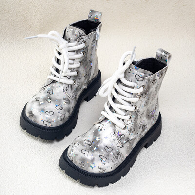 Sügis-/talvine ZIP-mood, armsa südamega beebitüdrukud, roosad soojad kandilised kontsad vabaaja mugavad armsad saapad, suurus 21-30 väikelaste kingad