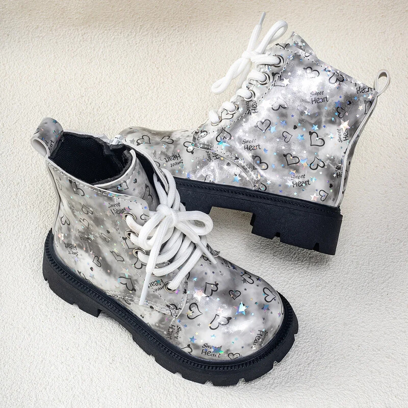 Sügis-/talvine ZIP-mood, armsa südamega beebitüdrukud, roosad soojad kandilised kontsad vabaaja mugavad armsad saapad, suurus 21-30 väikelaste kingad