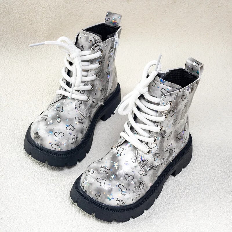 Sügis-/talvine ZIP-mood, armsa südamega beebitüdrukud, roosad soojad kandilised kontsad vabaaja mugavad armsad saapad, suurus 21-30 väikelaste kingad