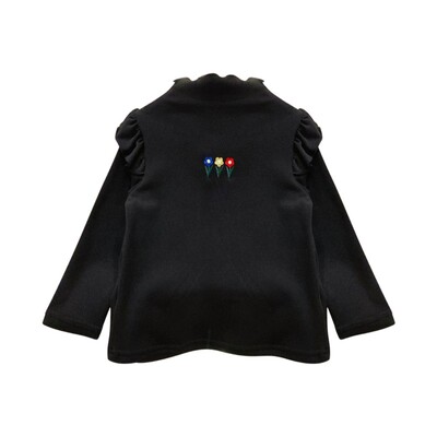 1-7Y Lastele Tüdrukule Armas T-särk Sügistalv O-kaelusega tikandiga T-särk Tüdrukutele Pika varrukaga särk Puuvillane pikkade varrukatega Topid