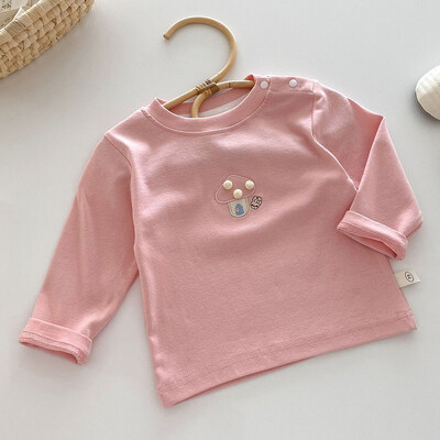 T-särk Tüdrukutele Pikkade varrukatega Puuvillane Kevad-Sügis Lapsed Riided Mood Väikelaste Topid T-särgid