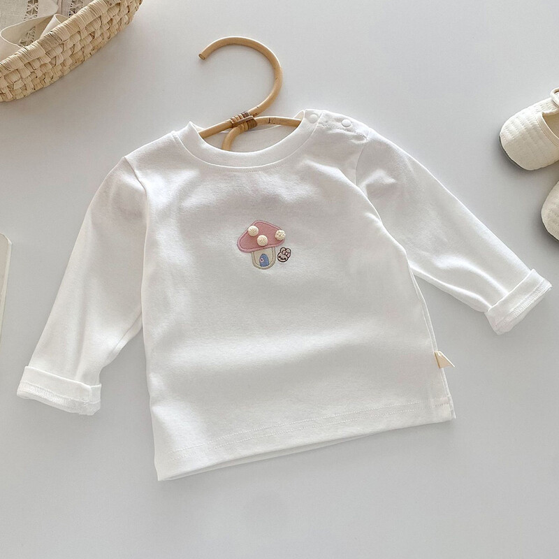 T-särk Tüdrukutele Pikkade varrukatega Puuvillane Kevad-Sügis Lapsed Riided Mood Väikelaste Topid T-särgid