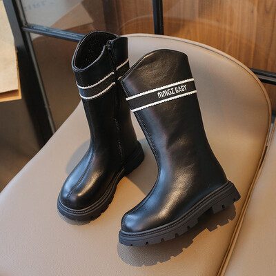 Moda Fete Cizme 2024 Toamna Iarnă Noua Copii Cizme Lungi Călduți Cizme înalte Pantofi Prințesă Copii Pluș Pantof la modă Zapatos Niña