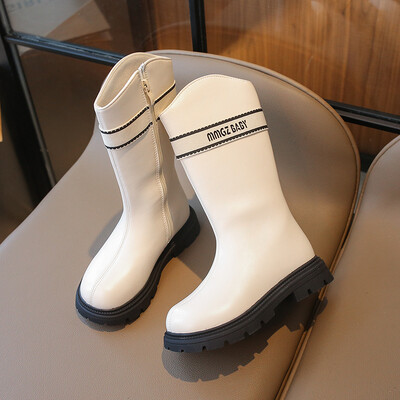 Moda Fete Cizme 2024 Toamna Iarnă Noua Copii Cizme Lungi Călduți Cizme înalte Pantofi Prințesă Copii Pluș Pantof la modă Zapatos Niña