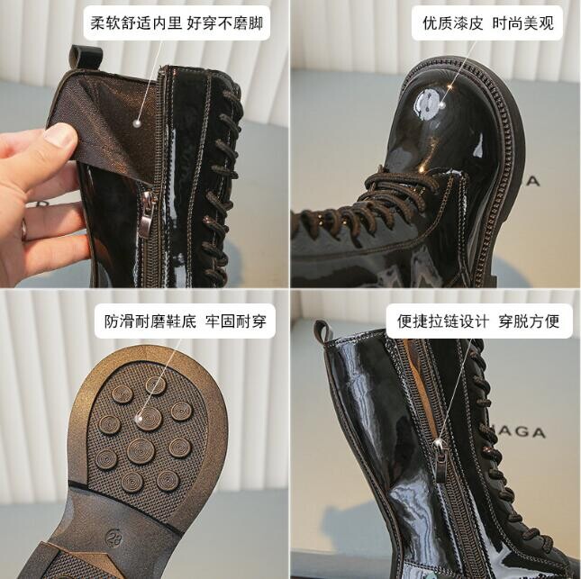 Nove dječje modne čizme Zimske zadebljane čizme za dječake i djevojčice, tople kožne čizme protiv klizanja, bočni patentni zatvarač, čizme za snijeg, dječje ležerne cipele