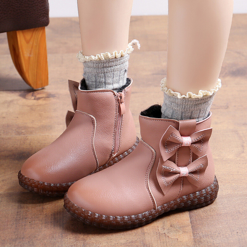 Jesen Zima Tople plišane čizme za djevojčice Dječje čizme za snijeg Dječje zimske čizme Cipele za princeze crvene ružičaste 2 3 4 5 6 7 8 9 10T