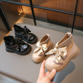 Čarape za djevojčice Dječje gležnjače Neklizajuća modna mašna Elegantna sjajna britanska uniforma Dječje školske cipele Ležerne čarape Čizme Princeza