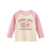 2024. aasta uued lasteriided, kevadised tüdrukud, multifilmid, karu, pikkade varrukatega T-särk, laste särk, puuvillased topid T-särgid, Dropshipping