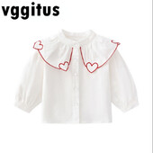 Nove jesenske majice za djevojčice, pamučna majica s ljubavnim ovratnikom u korejskom stilu, modna bijela bluza dugih rukava, dječja odjeća E0529