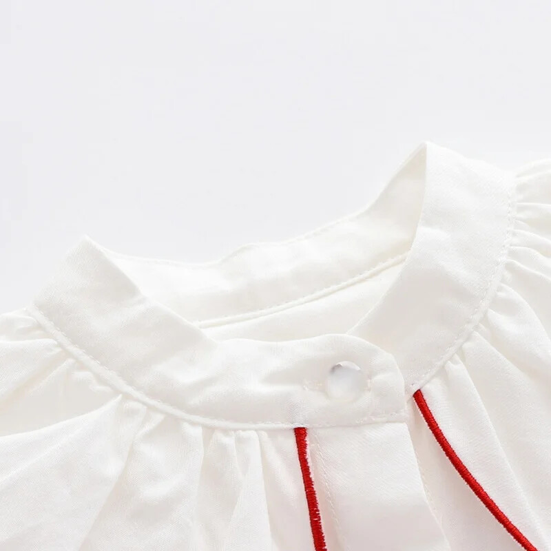 Nove jesenske majice za djevojčice, pamučna majica s ljubavnim ovratnikom u korejskom stilu, modna bijela bluza dugih rukava, dječja odjeća E0529